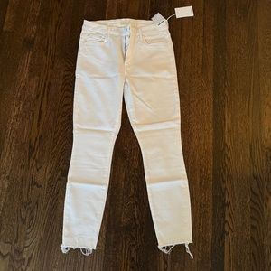 Mother white ankle jeans